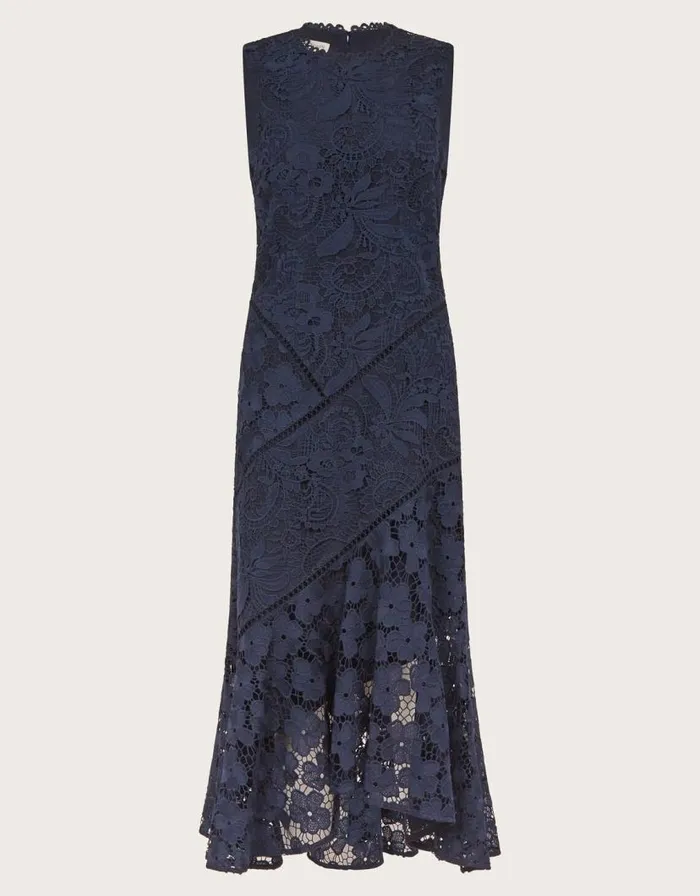 Monsoon Gianna Sleeveless Lace Midi Dress Blue Women Occasionwear Monsoon Gianna Sleeveless Lace Midi Dress Blue Women Occasionwear