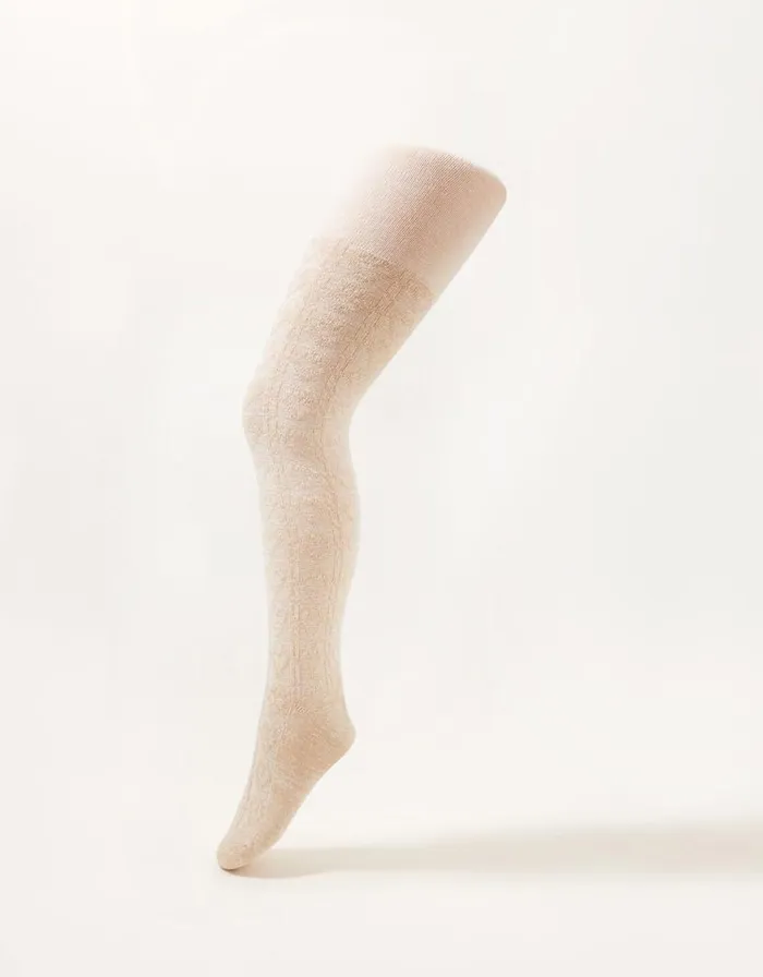 Monsoon Girls Sparkle Cable Knit Tights Pink Children Partywear
