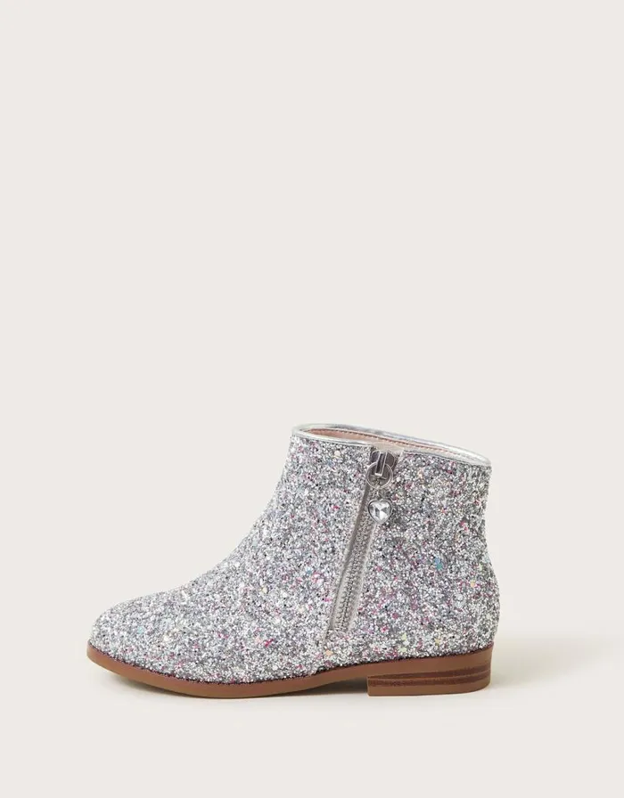Monsoon Glitter Chelsea Boots Silver Children Girls039 Shoes and Sandals Monsoon Glitter Chelsea Boots Silver Children Girls039 Shoes and Sandals