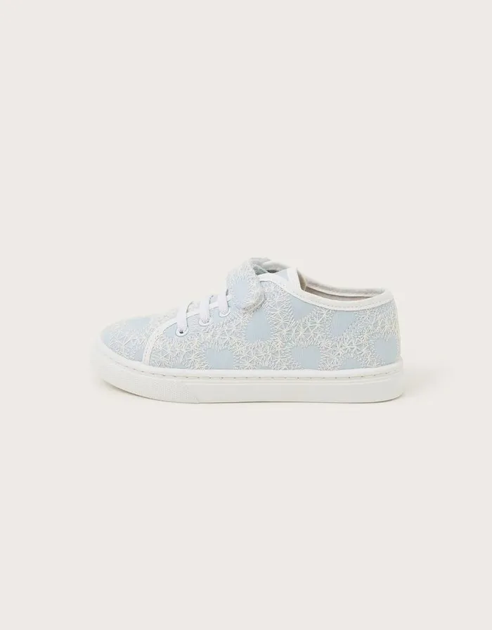 Monsoon Heart Lace Trainers Blue Children Girls039 Shoes and Sandals Monsoon Heart Lace Trainers Blue Children Girls039 Shoes and Sandals
