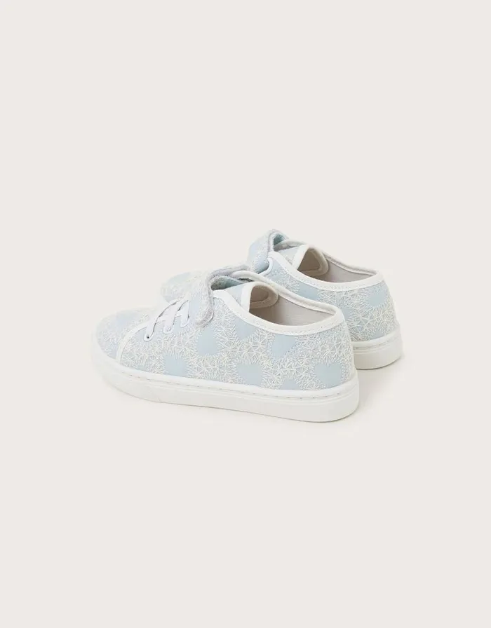 Monsoon Heart Lace Trainers Blue Children Girls039 Shoes and Sandals Monsoon Heart Lace Trainers Blue Children Girls039 Shoes and Sandals