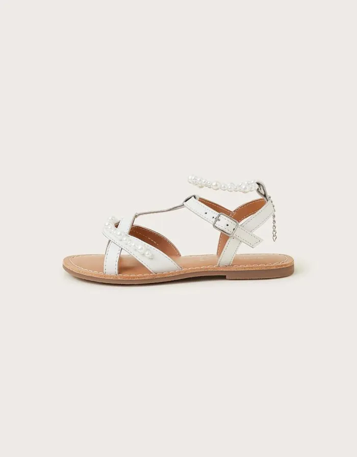 Monsoon Leather Anklet Beaded Sandals Ivory Children Girls039 Shoes and Sandals Monsoon Leather Anklet Beaded Sandals Ivory Children Girls039 Shoes and Sandals