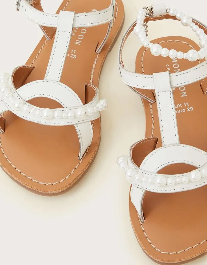 Monsoon Leather Anklet Beaded Sandals Ivory Children Girls039 Shoes and Sandals Monsoon Leather Anklet Beaded Sandals Ivory Children Girls039 Shoes and Sandals
