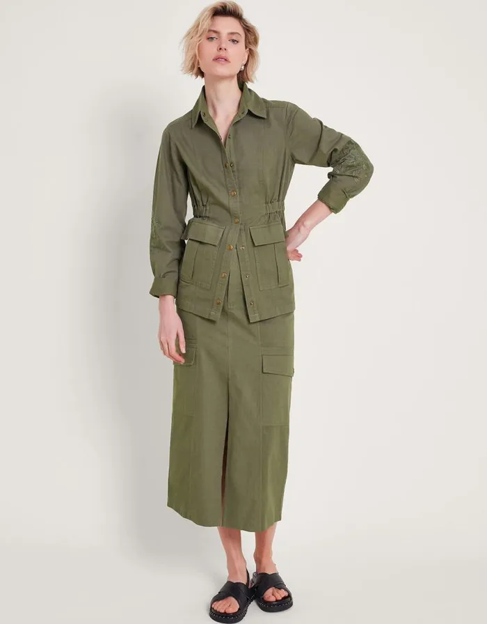 Monsoon Lyria Embroidered Jacket Green Women Casualwear