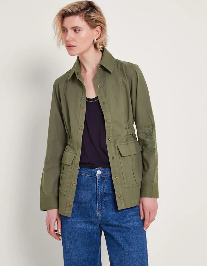 Monsoon Lyria Embroidered Jacket Green Women Casualwear Monsoon Lyria Embroidered Jacket Green Women Casualwear