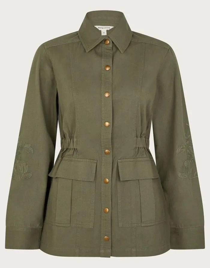 Monsoon Lyria Embroidered Jacket Green Women Casualwear Monsoon Lyria Embroidered Jacket Green Women Casualwear