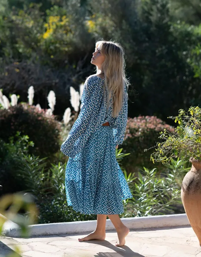 Monsoon Lyrical Sisters Grace Geometric Print Maxi Skirt Blue Women Skirts Monsoon Lyrical Sisters Grace Geometric Print Maxi Skirt Blue Women Skirts