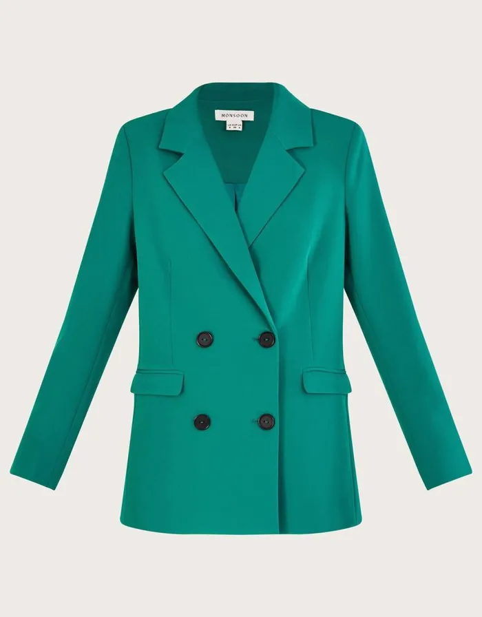 Monsoon Madelyn Double Breasted Jacket Green Women Jackets Monsoon Madelyn Double Breasted Jacket Green Women Jackets