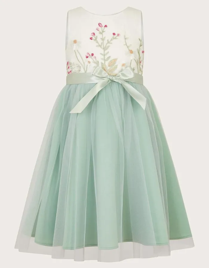 Monsoon Maya Scuba Embroidered Dress Green Children Dresses Monsoon Maya Scuba Embroidered Dress Green Children Dresses