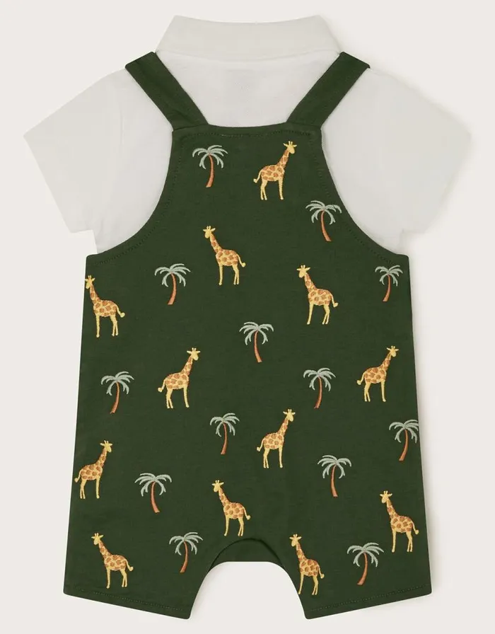 Monsoon Newborn Jungle Dungarees Set Green Children Clothing and Outfits Monsoon Newborn Jungle Dungarees Set Green Children Clothing and Outfits