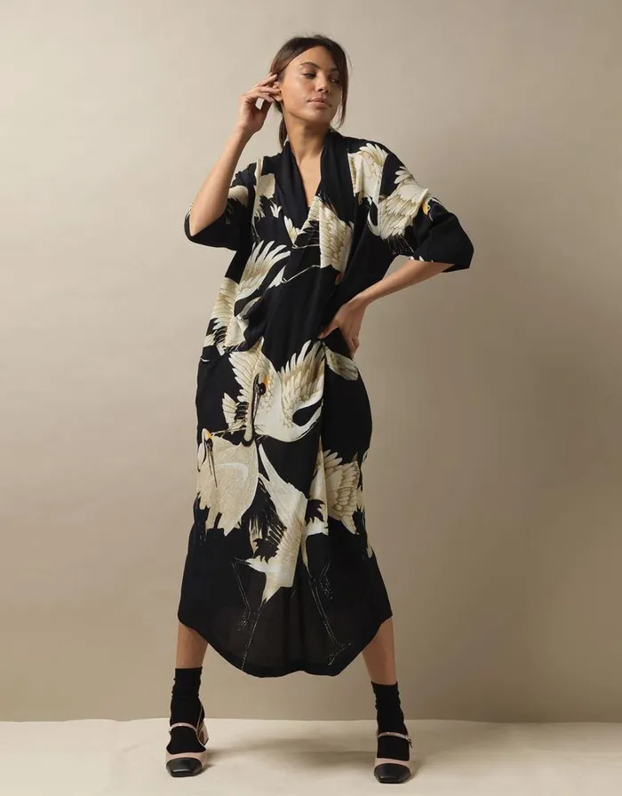 Monsoon One Hundred Stars Stork Print Dress Black Women Summer Dresses Monsoon One Hundred Stars Stork Print Dress Black Women Summer Dresses