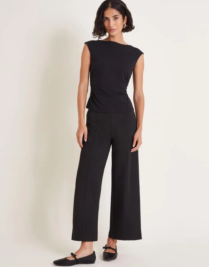 Monsoon Paula Ponte Bootcut Trousers Black Women Trousers and Jeans