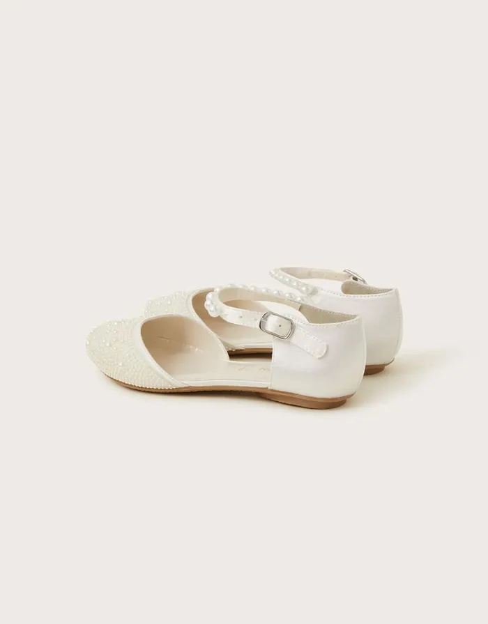 Monsoon Pearly TwoPart Ballet Flats Ivory Children Partywear Monsoon Pearly TwoPart Ballet Flats Ivory Children Partywear