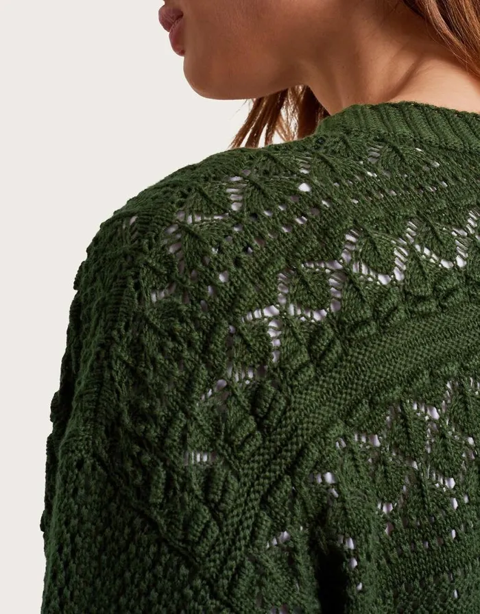 Monsoon Phea Pointelle Cardigan Green Women Knitwear Monsoon Phea Pointelle Cardigan Green Women Knitwear