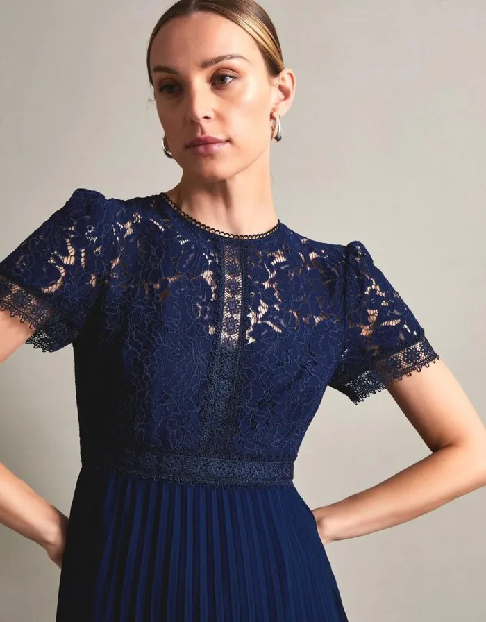 Monsoon Pippa Pleated Maxi Dress Blue Women Occasionwear Monsoon Pippa Pleated Maxi Dress Blue Women Occasionwear