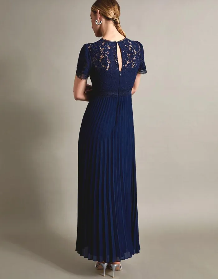 Monsoon Pippa Pleated Maxi Dress Blue Women Occasionwear Monsoon Pippa Pleated Maxi Dress Blue Women Occasionwear