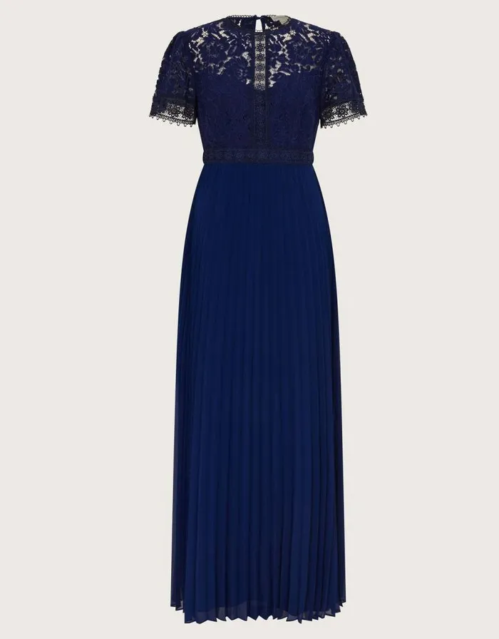 Monsoon Pippa Pleated Maxi Dress Blue Women Occasionwear Monsoon Pippa Pleated Maxi Dress Blue Women Occasionwear