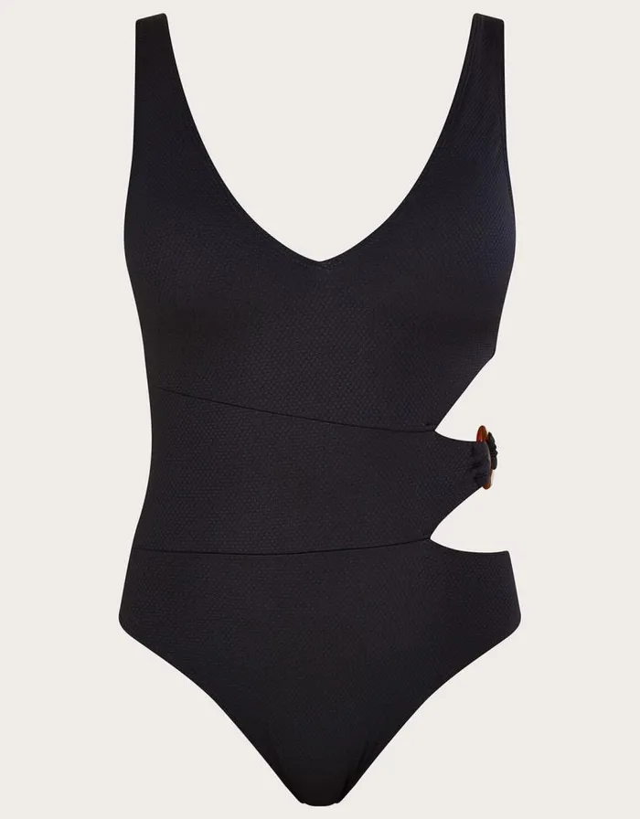 Monsoon Plain CutOut ORing Swimsuit With Recycled Polyester Black Women Beachwear and Swimwear Monsoon Plain CutOut ORing Swimsuit With Recycled Polyester Black Women Beachwear and Swimwear