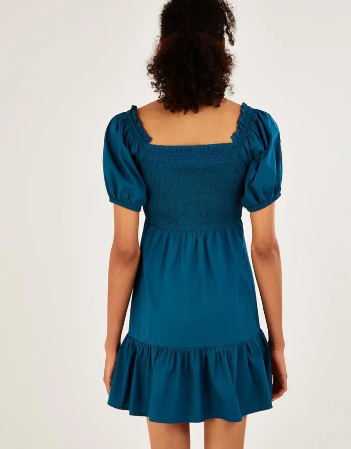 Monsoon Plain Poplin Tier Dress Teal Women Beachwear and Swimwear Monsoon Plain Poplin Tier Dress Teal Women Beachwear and Swimwear