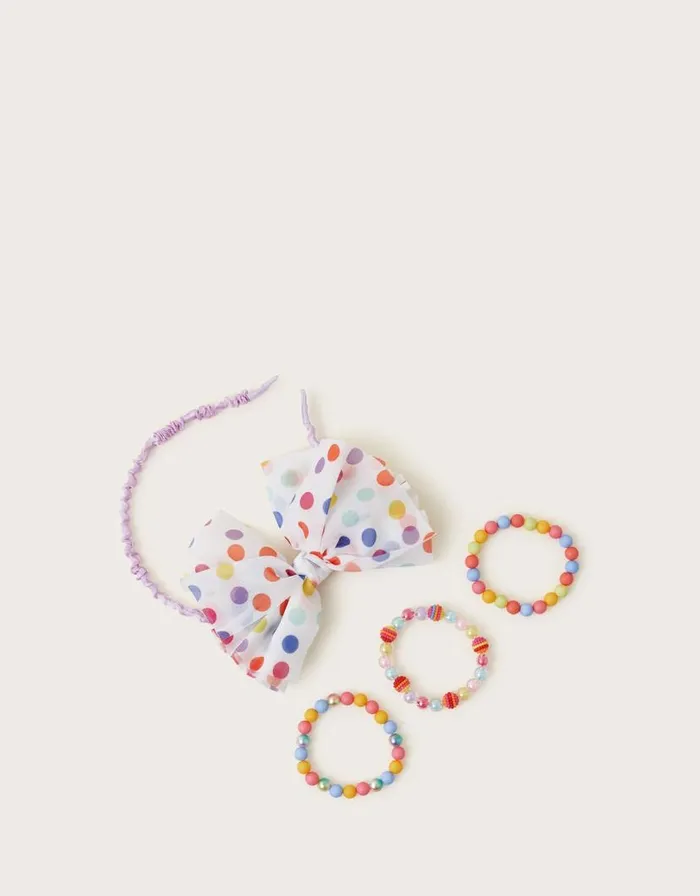 Monsoon Polka Dot Headband And Bracelets Children Girls039 Hair Accessories