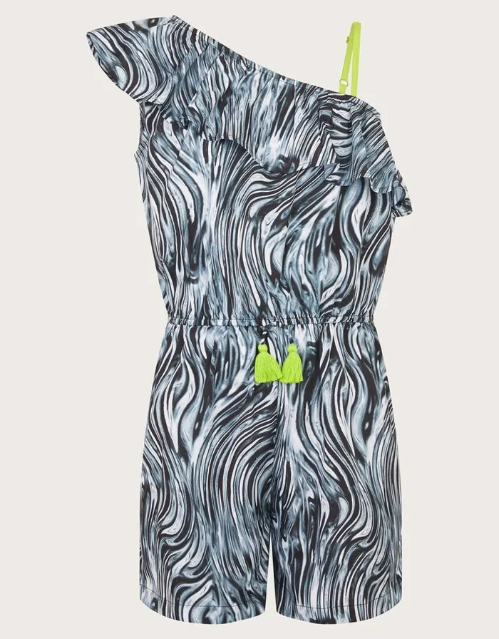 Monsoon Ripple Print Playsuit Grey Children Beachwear and Swimwear