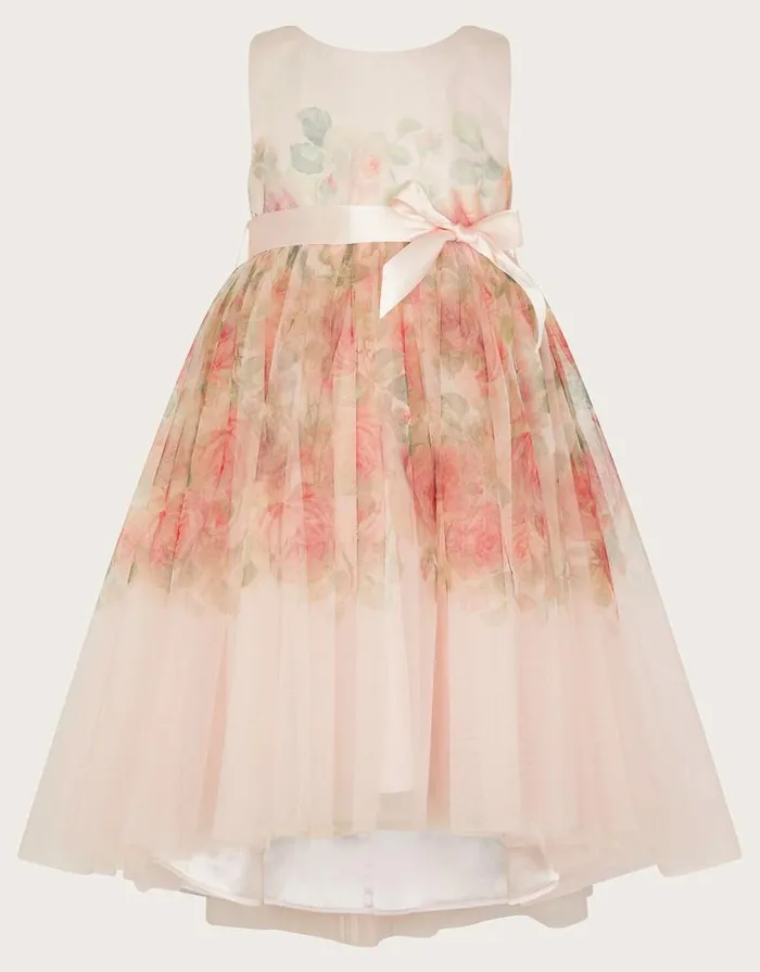 Monsoon Rosie Ribbons Dress Pink Children Dresses Monsoon Rosie Ribbons Dress Pink Children Dresses