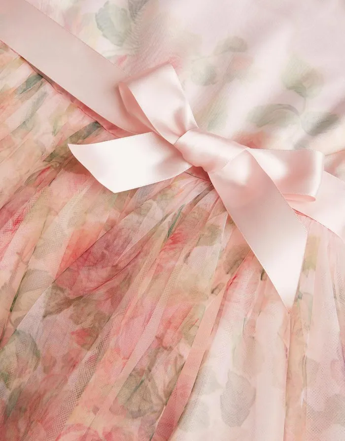 Monsoon Rosie Ribbons Dress Pink Children Dresses Monsoon Rosie Ribbons Dress Pink Children Dresses