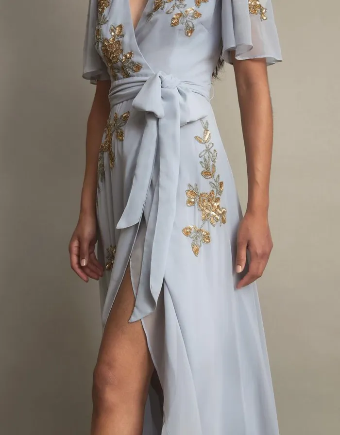 Monsoon Sarah Embellished Wrap Dress Women Occasionwear Monsoon Sarah Embellished Wrap Dress Women Occasionwear
