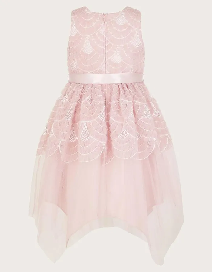 Monsoon Scallop Embellished Tulle Dress Pink Children Dresses Monsoon Scallop Embellished Tulle Dress Pink Children Dresses
