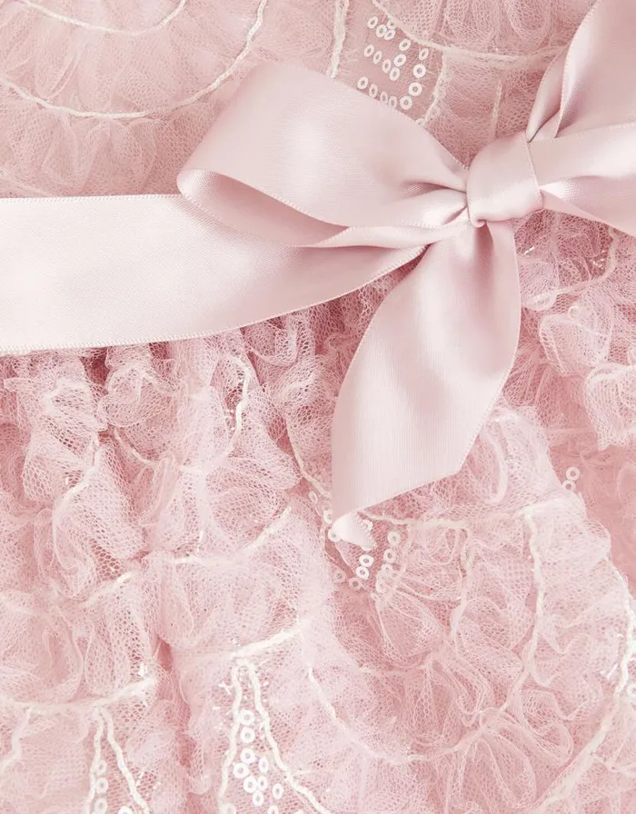 Monsoon Scallop Embellished Tulle Dress Pink Children Dresses Monsoon Scallop Embellished Tulle Dress Pink Children Dresses