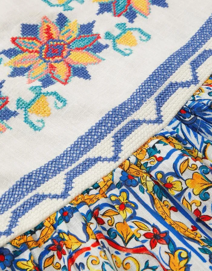 Monsoon Sicilian Print Culotte Playsuit Blue Children Dresses Monsoon Sicilian Print Culotte Playsuit Blue Children Dresses