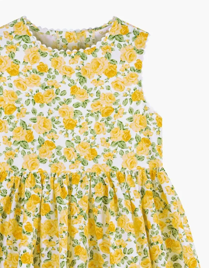 Monsoon Trotters Rose Print Dress Yellow Children Dresses Monsoon Trotters Rose Print Dress Yellow Children Dresses
