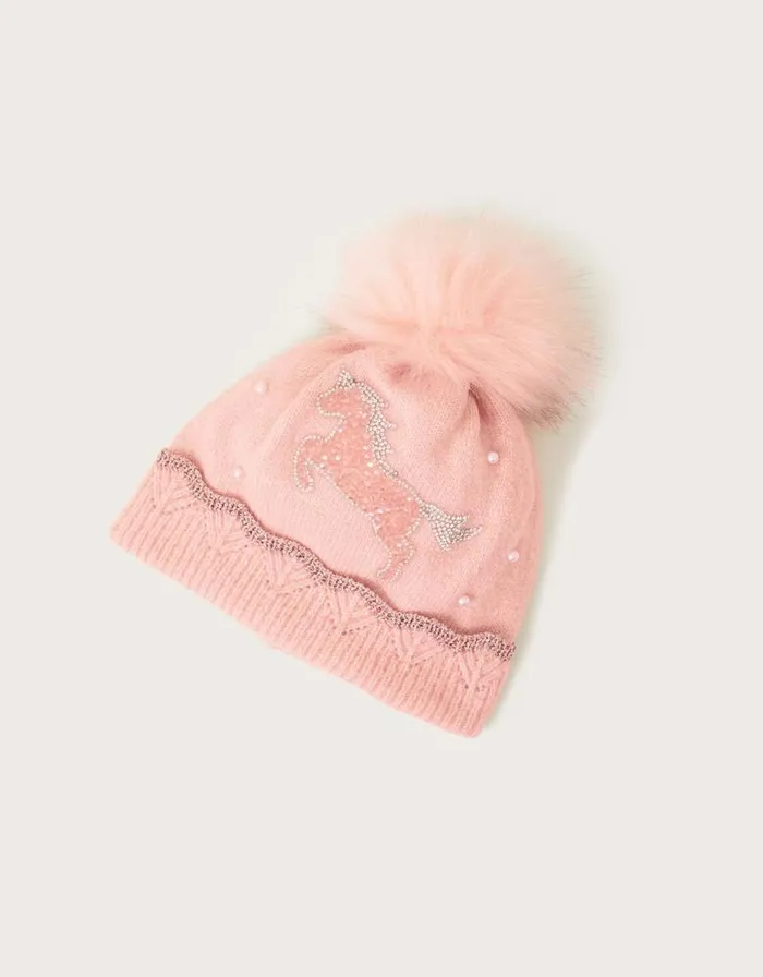 Monsoon Unicorn Dazzle Hat Pink Children Hats and Sunglasses