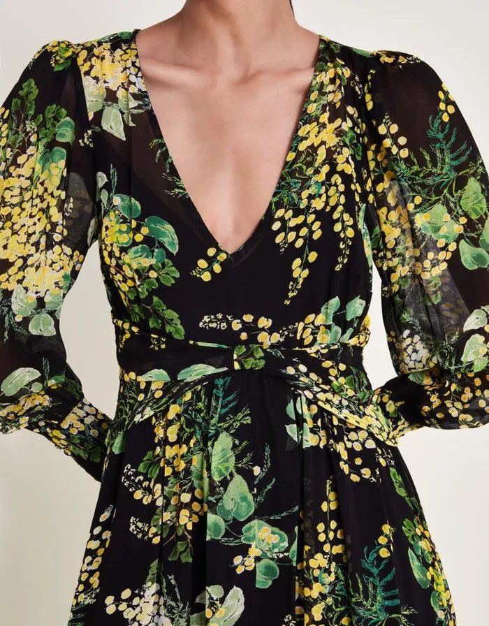 Monsoon Valeria Print Dress Black Women Occasionwear Monsoon Valeria Print Dress Black Women Occasionwear