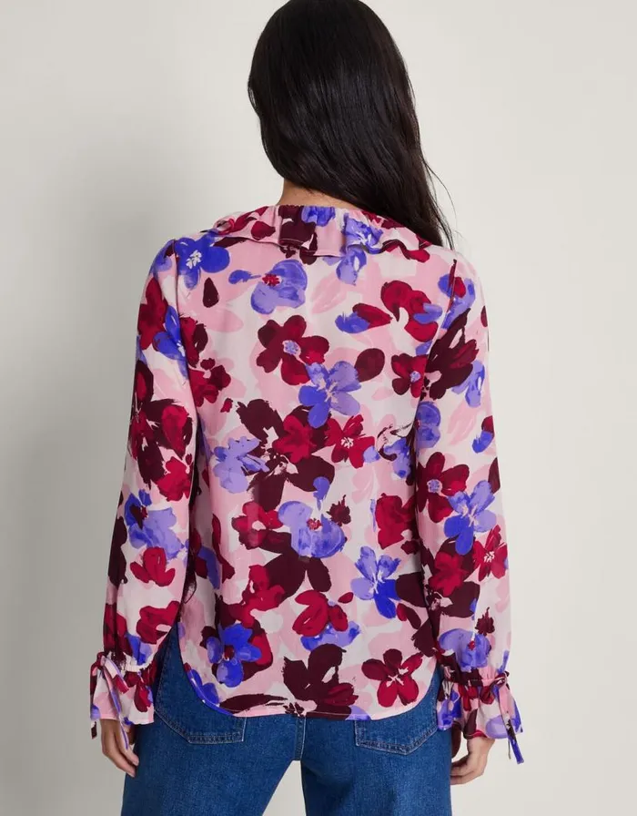 Monsoon Vittoria Floral Print Blouse Pink Women Tops and Blouses Monsoon Vittoria Floral Print Blouse Pink Women Tops and Blouses