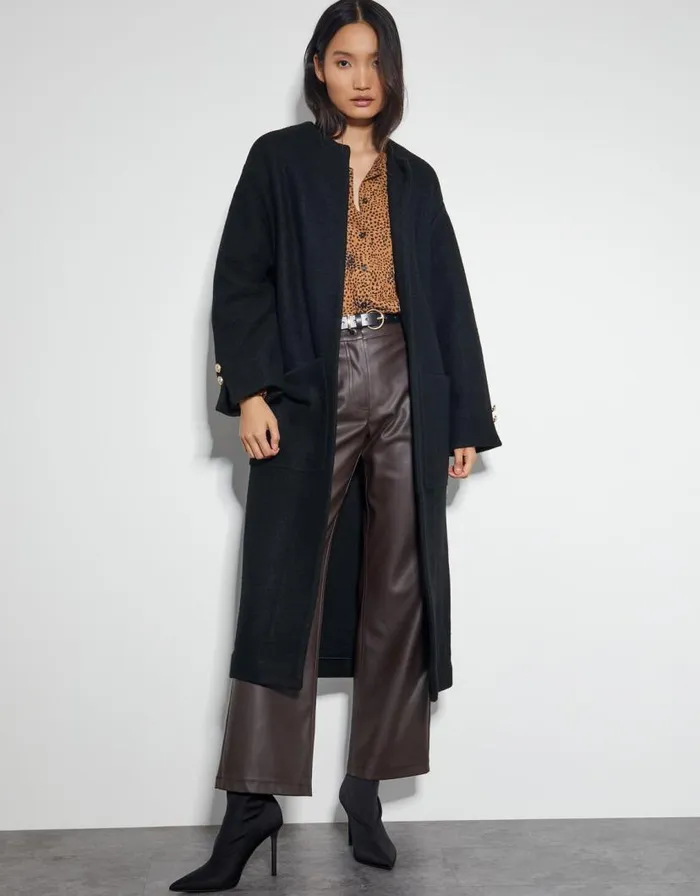 Monsoon Wendy Open Front Knit Coat Black Women Tops and Blouses