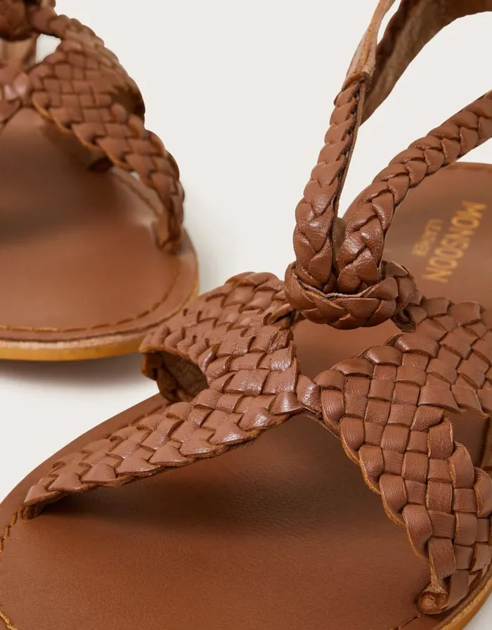 Monsoon Woven Leather Sandals Tan Women Sandals Monsoon Woven Leather Sandals Tan Women Sandals