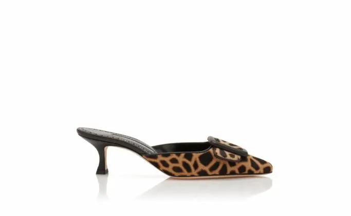 Mules Women Manolo Blahnik MAYSALEBIBrown And Black Calf Hair Animal Print Mules Mules Women Manolo Blahnik MAYSALEBIBrown And Black Calf Hair Animal Print Mules