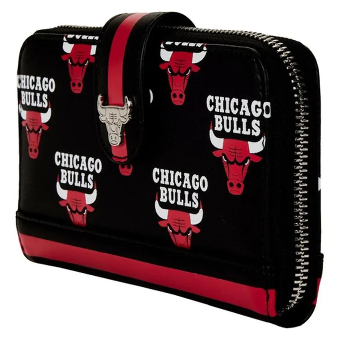NBA Chicago Bulls Logo Zip Around Wallet Unisex Loungefly Bags and Wallets