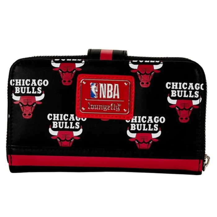 NBA Chicago Bulls Logo Zip Around Wallet Unisex Loungefly Bags and Wallets