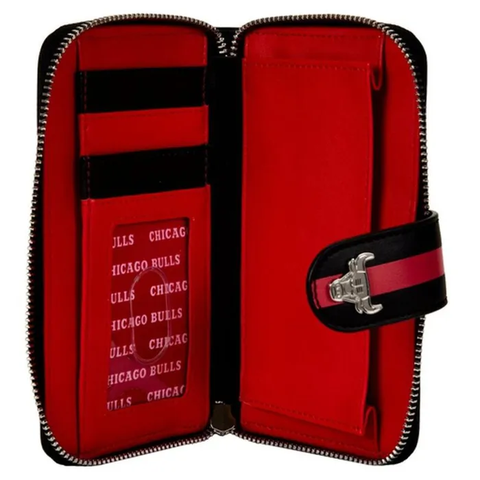 NBA Chicago Bulls Logo Zip Around Wallet Unisex Loungefly Bags and Wallets