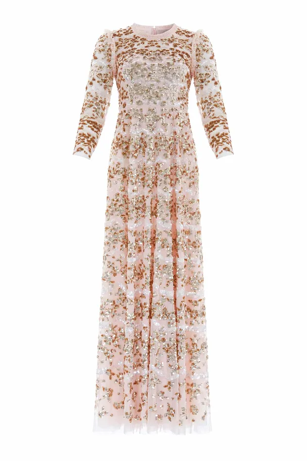 Needle and Thread Alicia Scallop Gown Gold Women Embellished Dresses