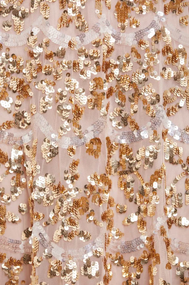 Needle and Thread Alicia Scallop Gown Gold Women Embellished Dresses
