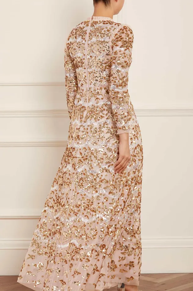Needle and Thread Alicia Scallop Gown Gold Women Embellished Dresses