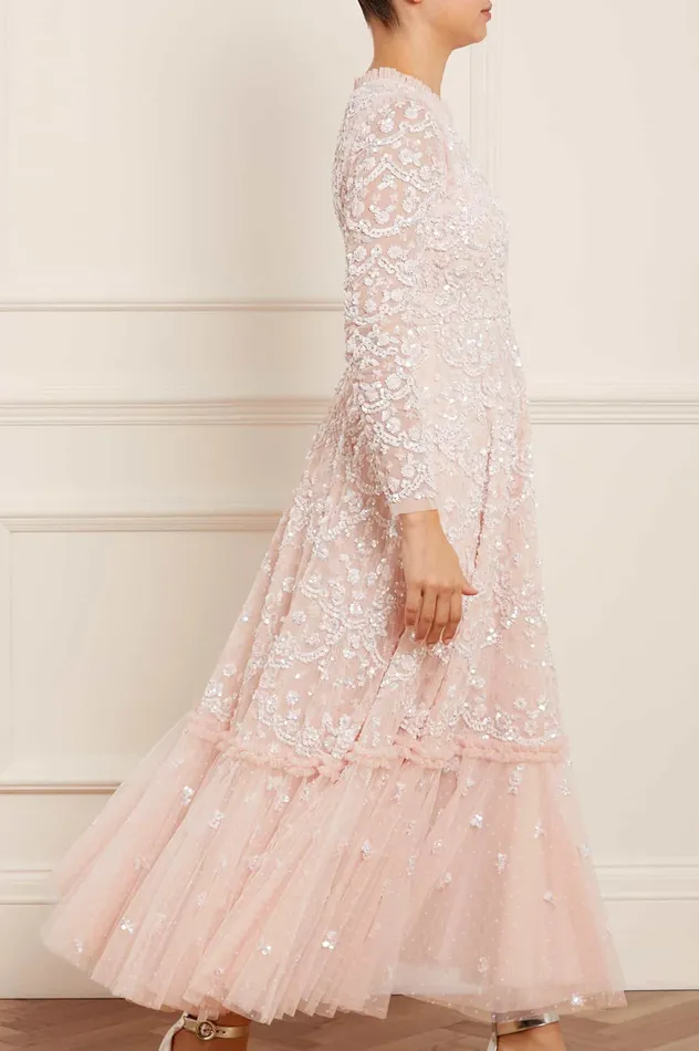 Needle and Thread Alina Sequin Ankle Gown Pink Women Embellished Dresses