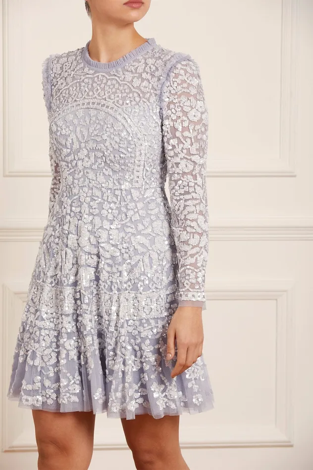 Needle and Thread Amaryllis Mini Dress Blue Women Embellished Dresses