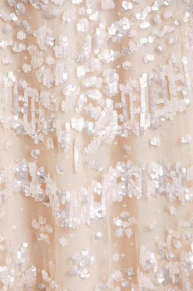 Needle and Thread Anais Sequin Ballerina Dress Champagne Women Embellished Dresses