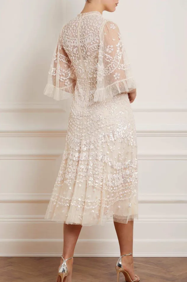 Needle and Thread Anais Sequin Ballerina Dress Champagne Women Embellished Dresses