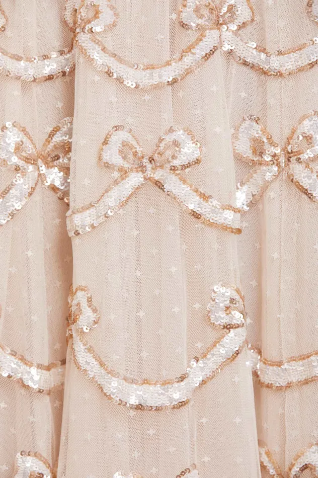 Needle and Thread Bow Sequin Strapless Gown Champagne Women Embellished Dresses Needle and Thread Bow Sequin Strapless Gown Champagne Women Embellished Dresses