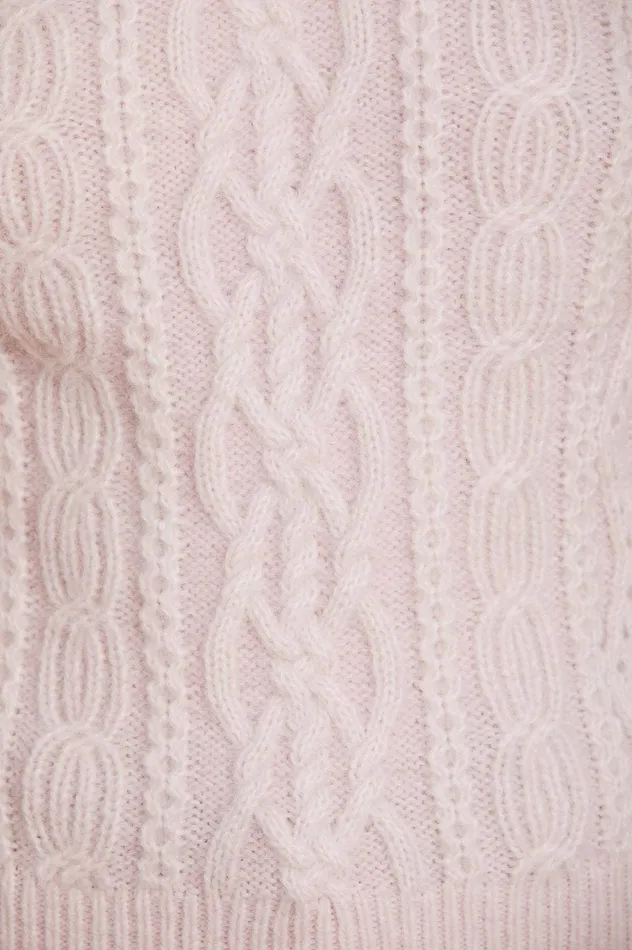 Needle and Thread Cable Jewelled Button Midline Jumper Pink Women Knitwear
